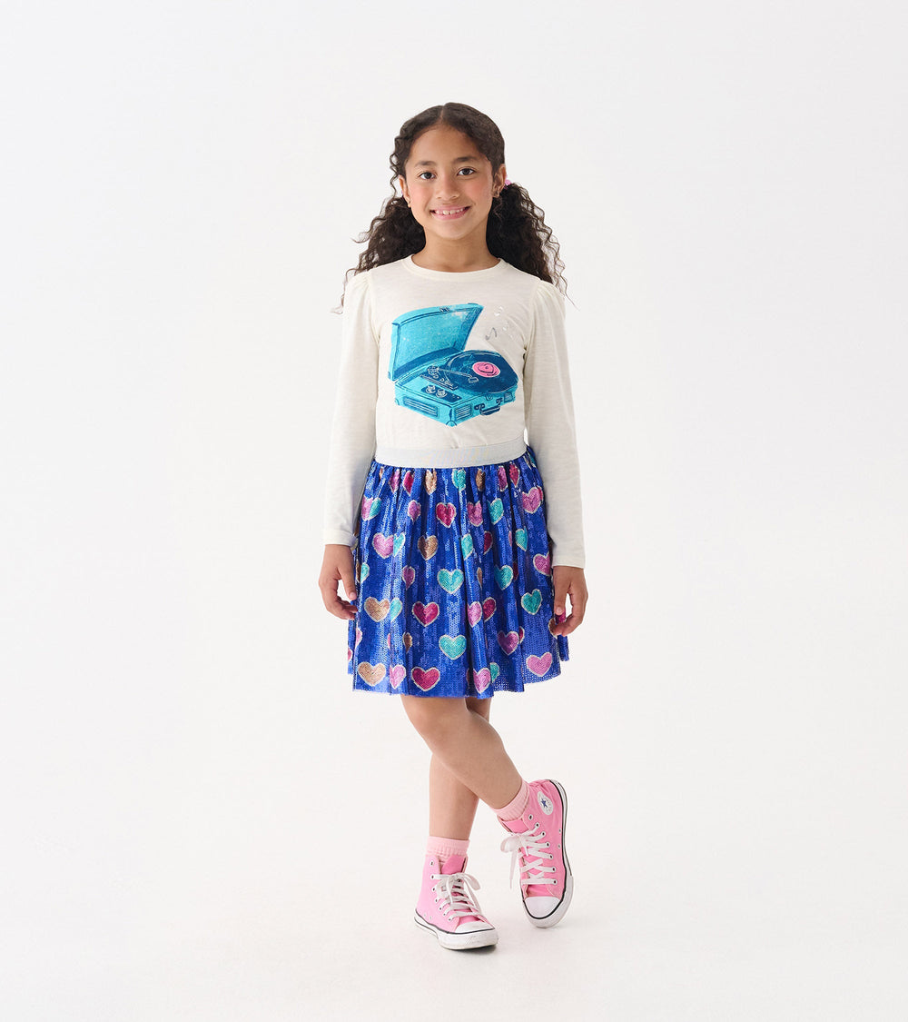 Girls Bursted Hearts Sequin Skirt | Hatley Sale Girls