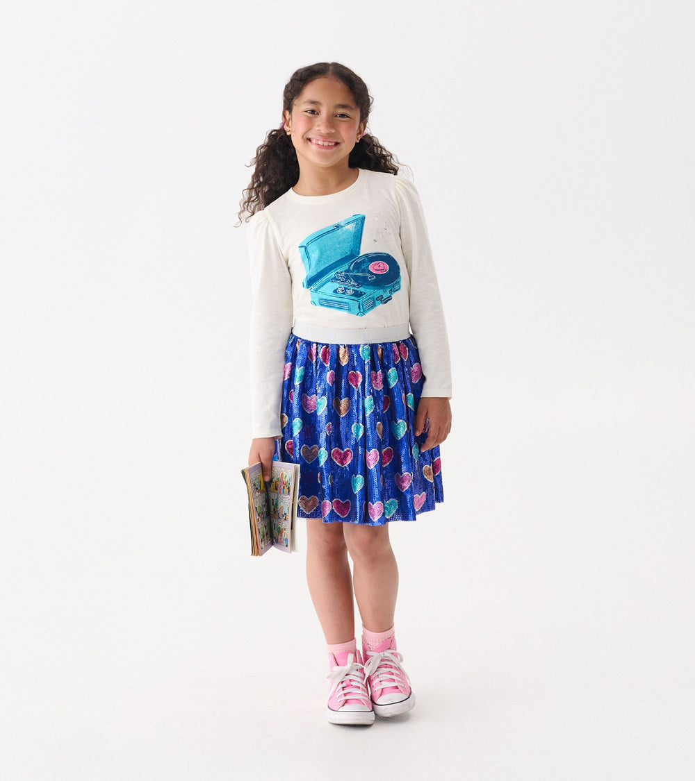 Girls Bursted Hearts Sequin Skirt | Hatley Sale Girls