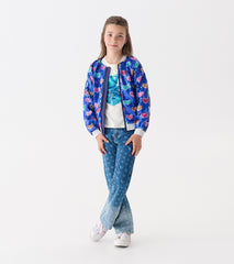 Girls Bursted Hearts Sequin Bomber Jacket | Hatley Girls