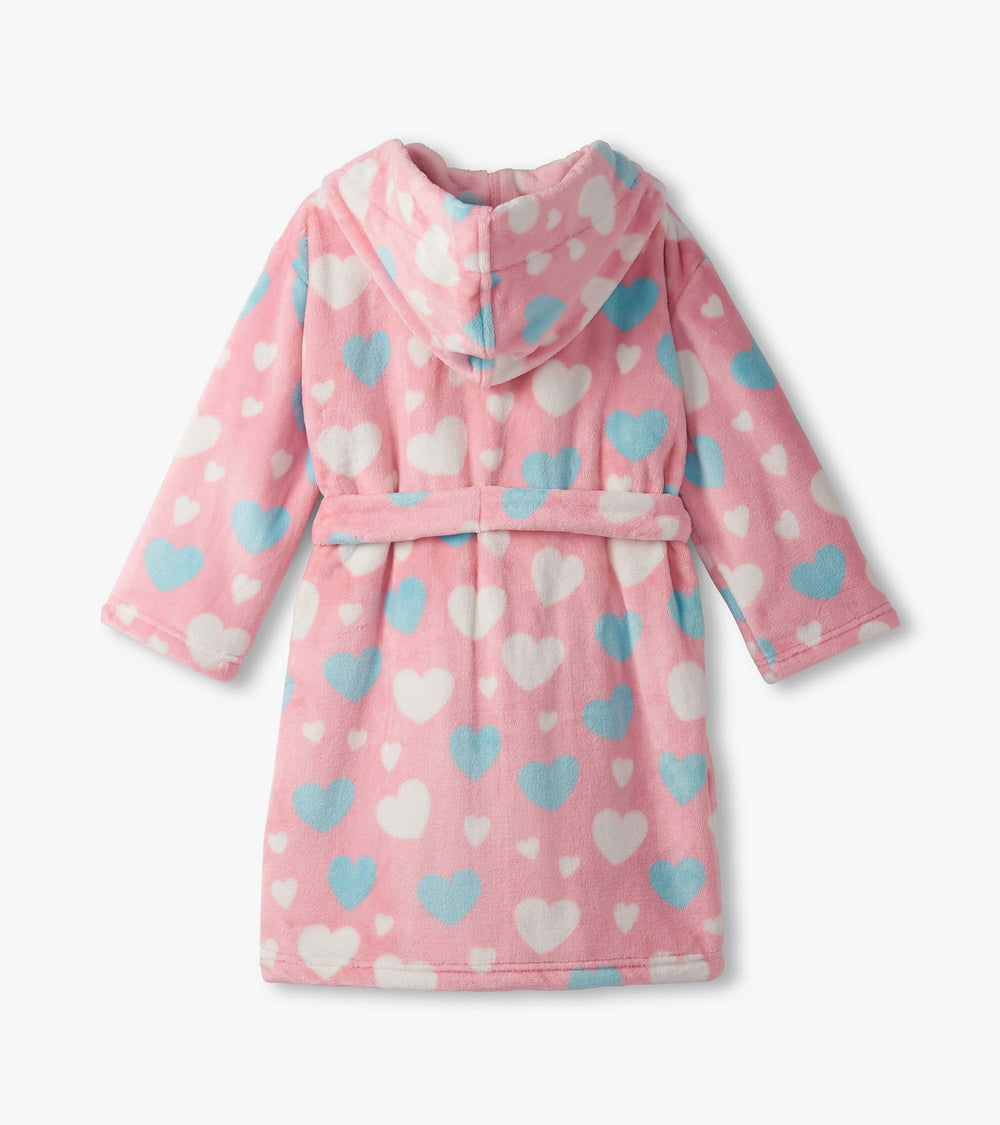 Girls Big Hearts Fuzzy Fleece Robe | Hatley US Girls