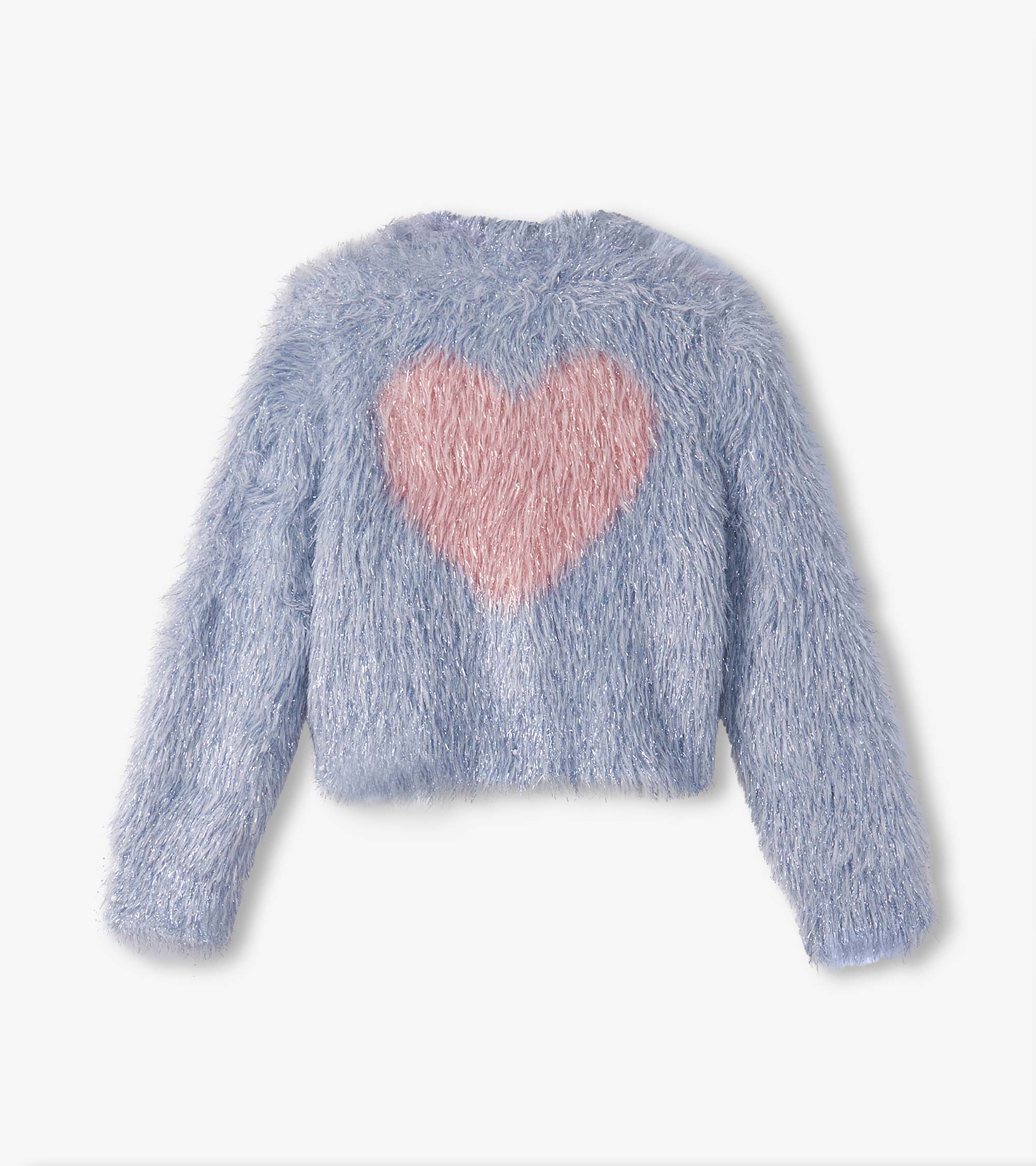Girls Glitter Heart Blue Metallic Cardigan | Hatley Onsale Girls