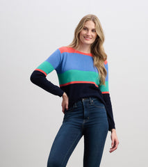 Devon Sweater - Bright Colorblock Stripes | Hatley