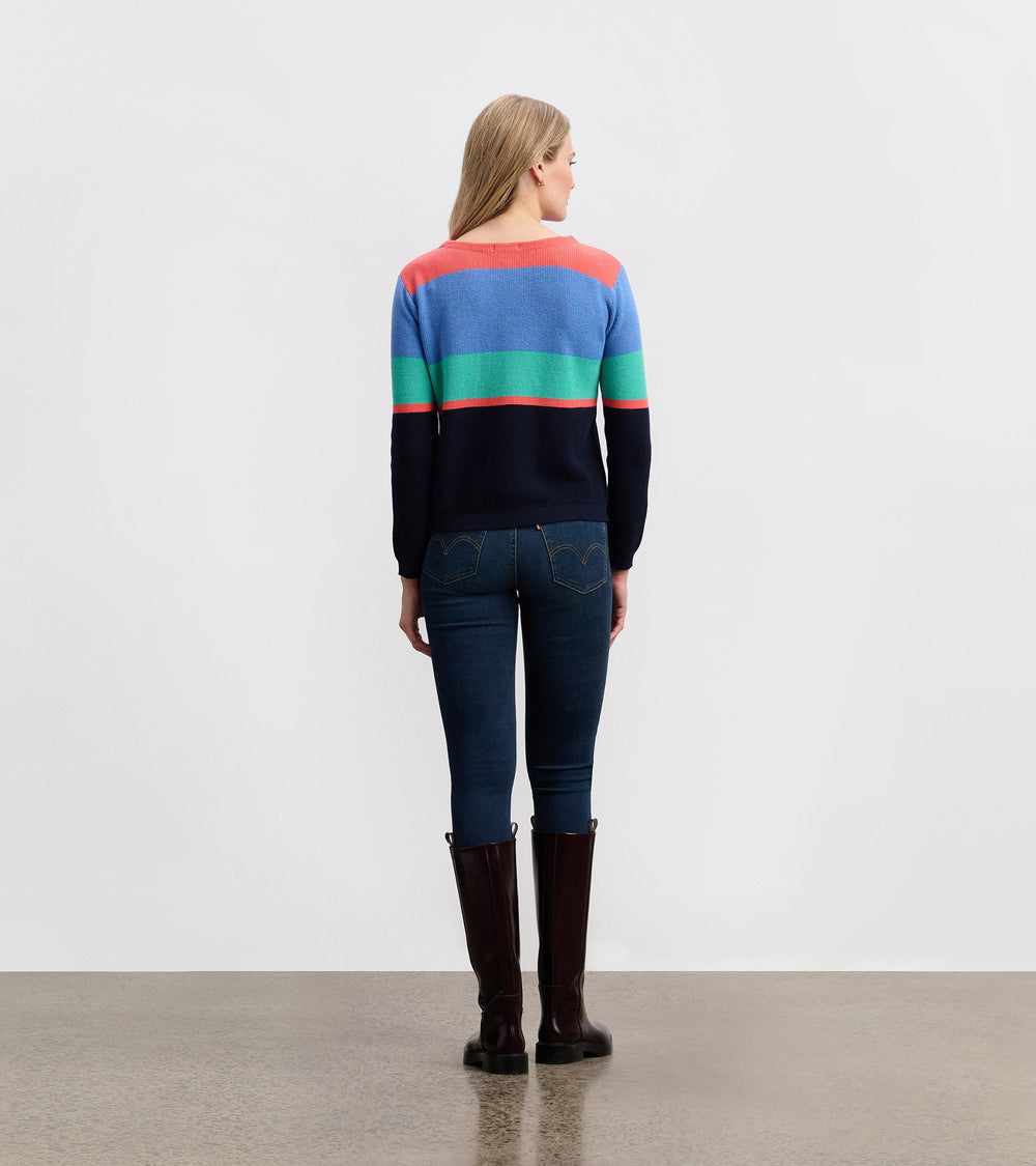 Devon Sweater - Bright Colorblock Stripes | Hatley