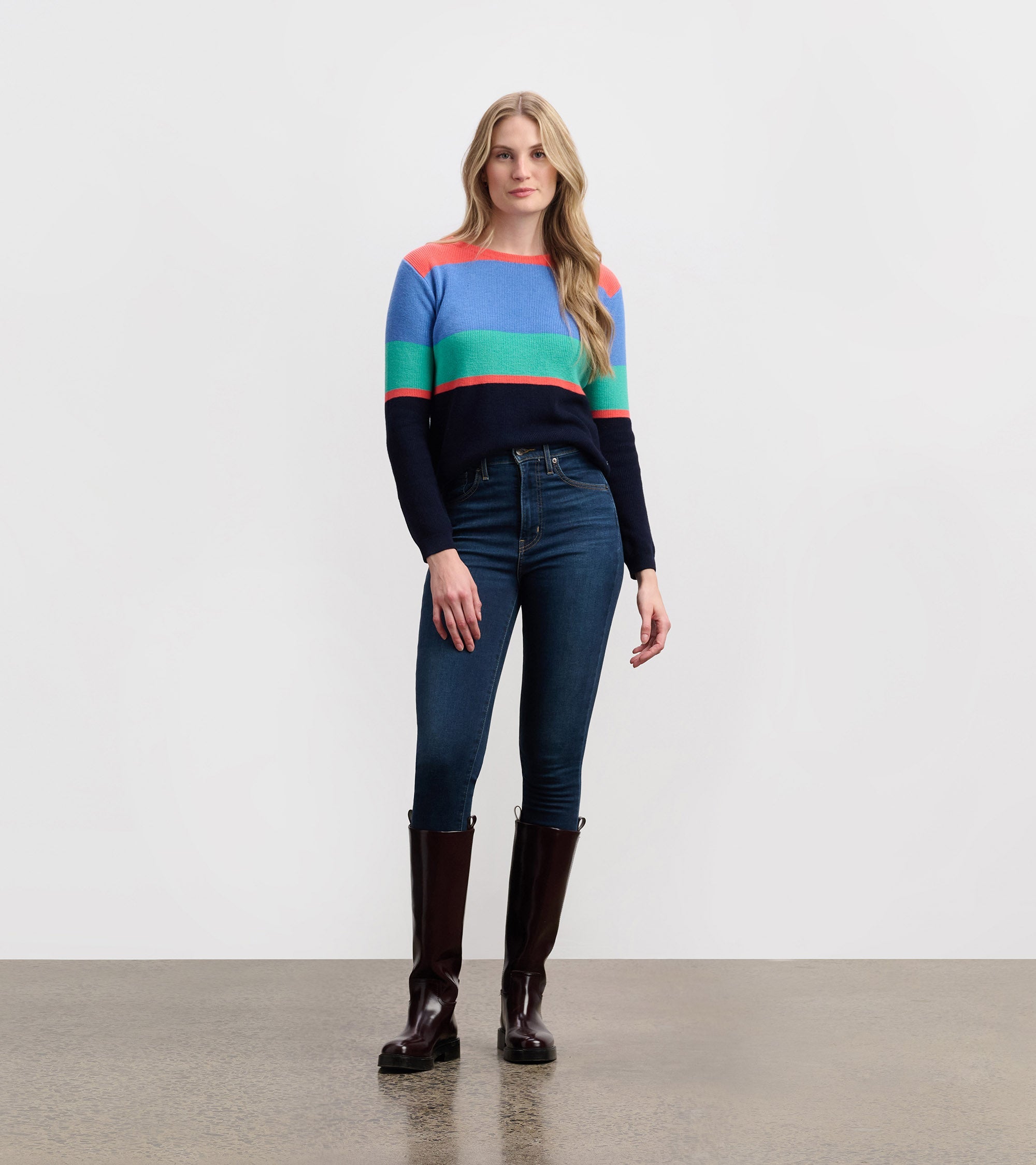 Devon Sweater - Bright Colorblock Stripes | Hatley