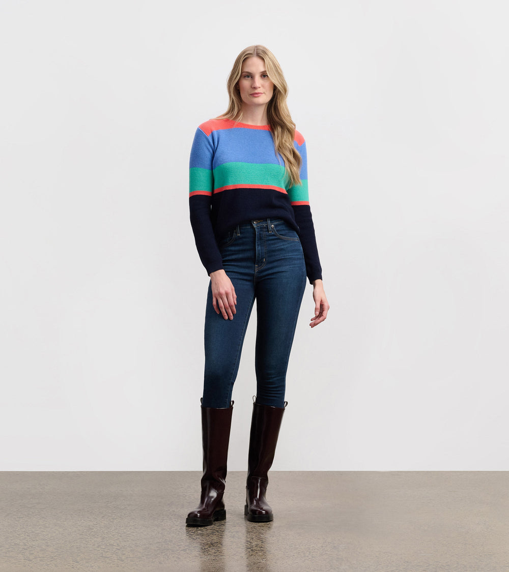 Devon Sweater - Bright Colorblock Stripes | Hatley