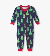 Baby Boys Bottle Brush Trees Glow in the Dark Cotton Sleeper | Hatley Outlet Baby & Toddler