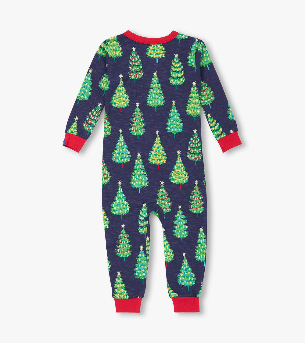 Baby Boys Bottle Brush Trees Glow in the Dark Cotton Sleeper | Hatley Outlet Baby & Toddler