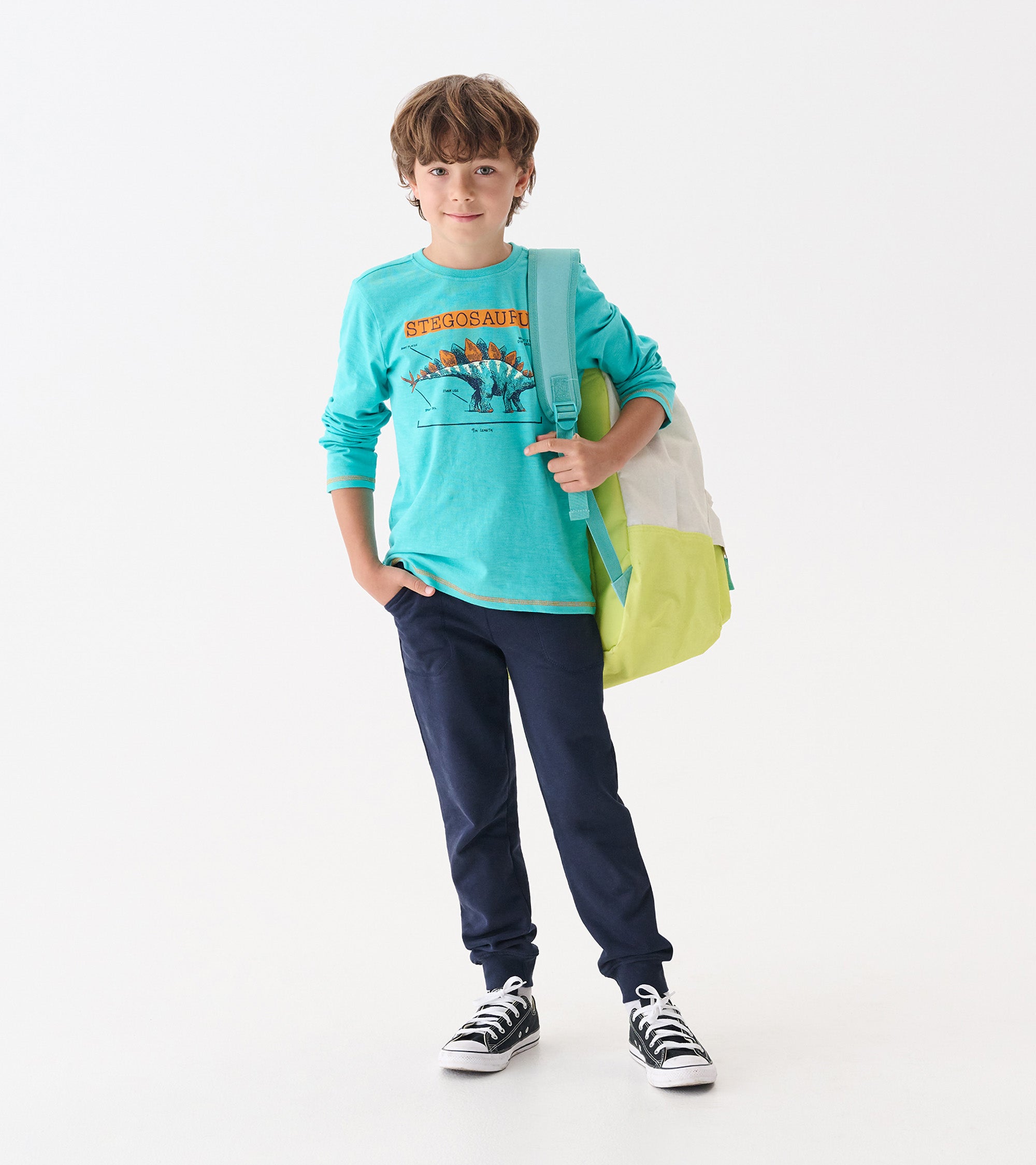 Boys Stegosaurus Glow in the Dark Long Sleeve Graphic Tee | Hatley Discount Boys