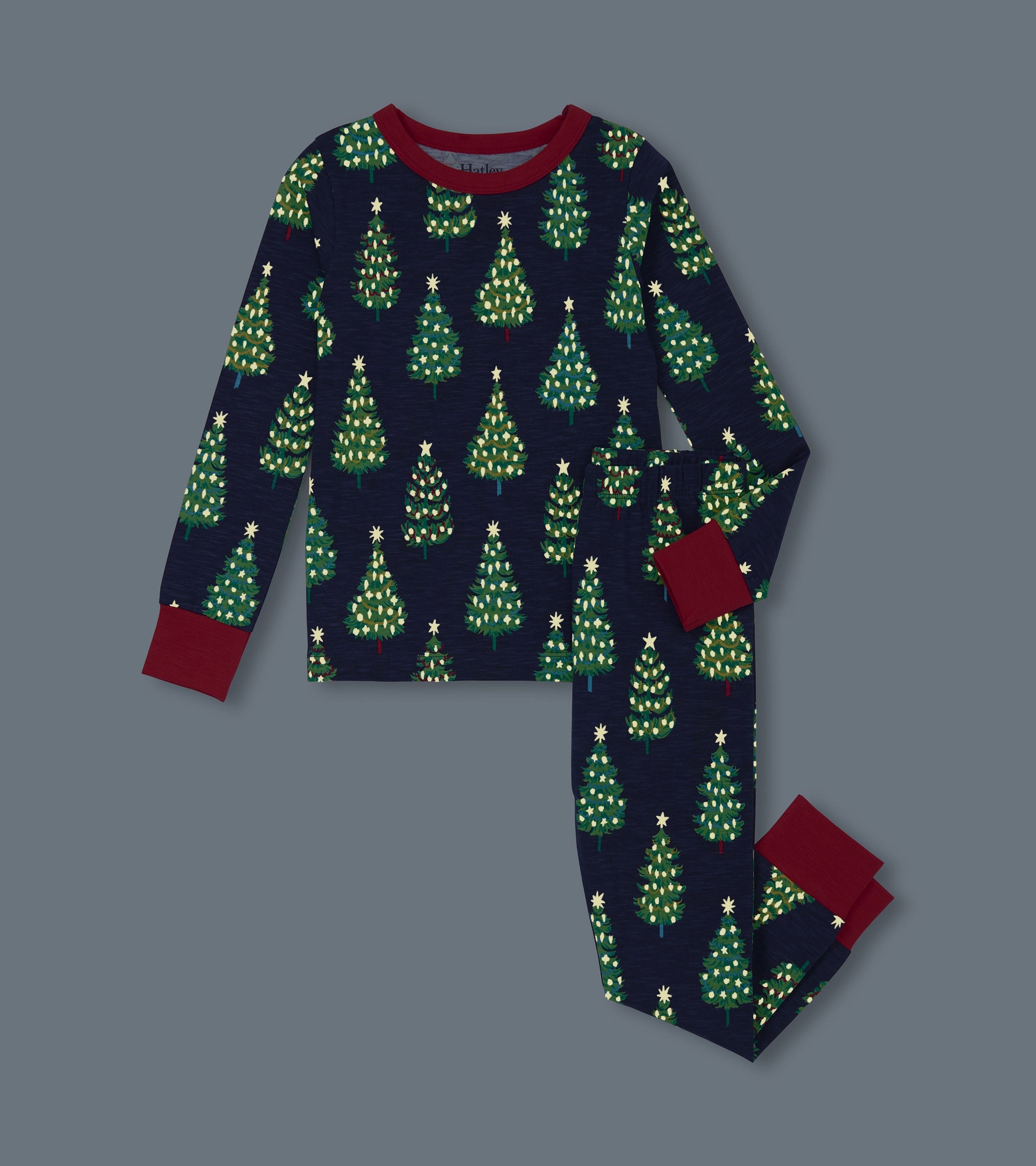 Boys Bottle Brush Trees Glow in the Dark Cotton Pajama Set | Hatley Sale Boys