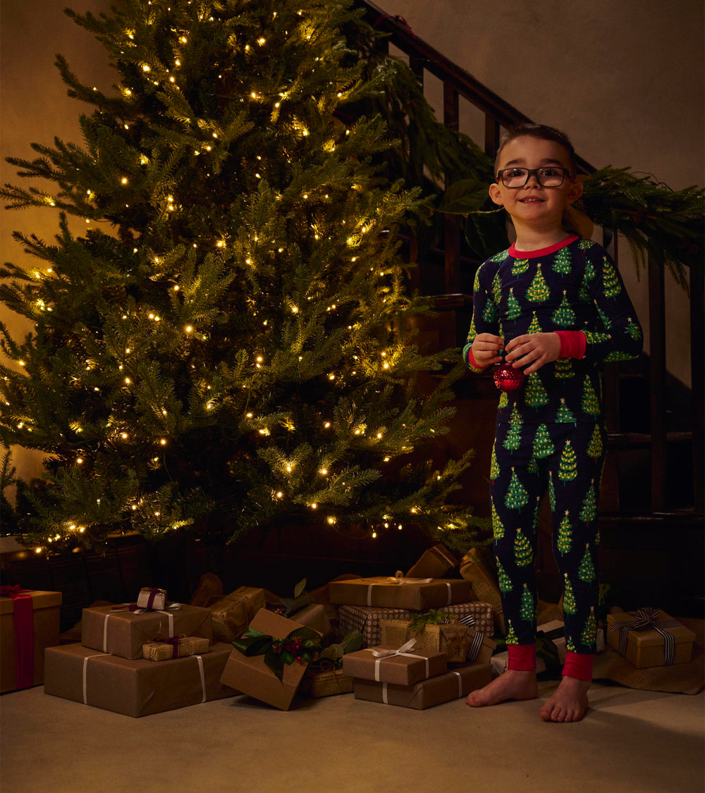 Boys Bottle Brush Trees Glow in the Dark Cotton Pajama Set | Hatley Sale Boys
