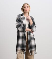 Fringe Jacket - Black and Taupe Plaid | Hatley Outlet Women