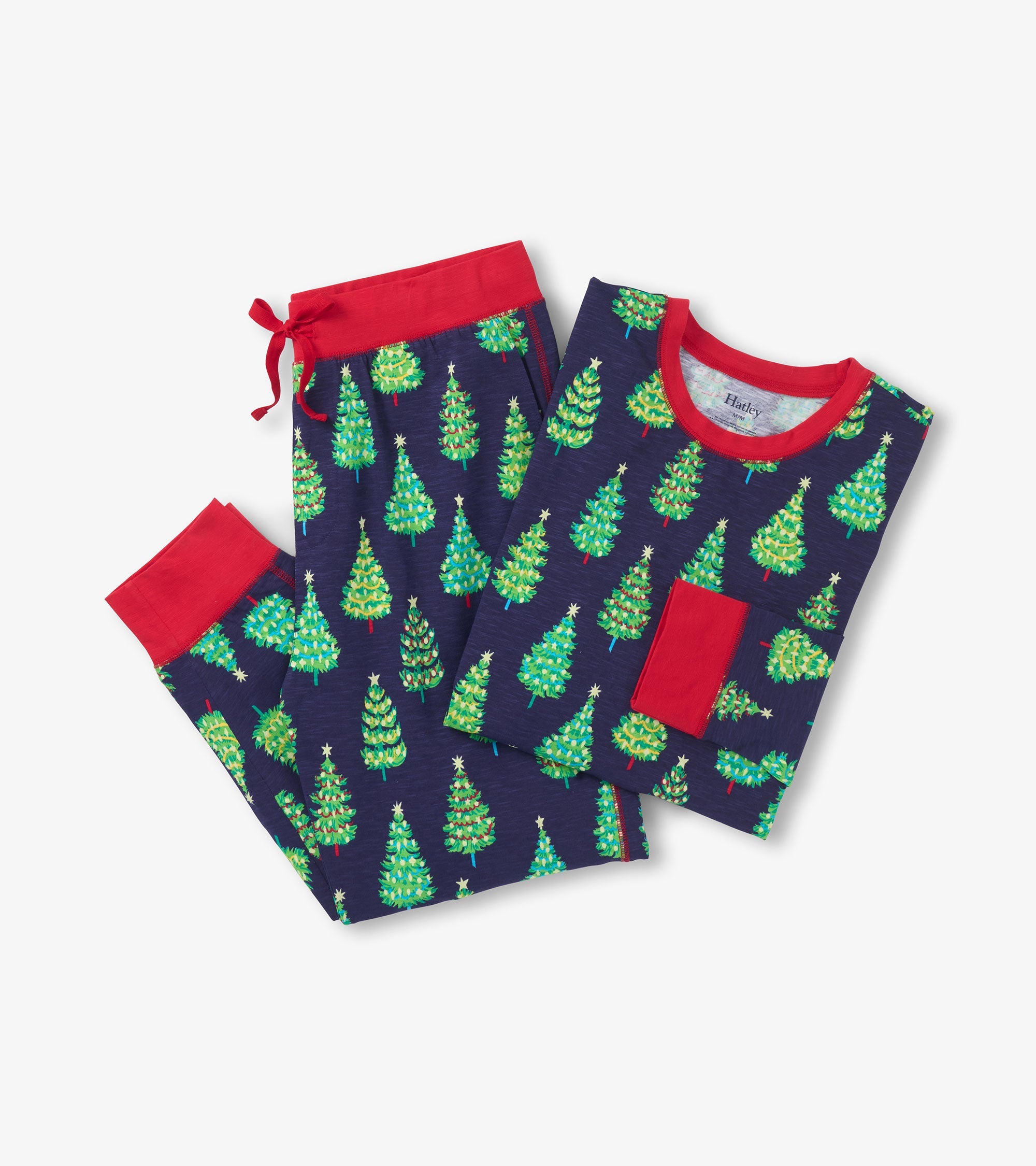 Men's Bottle Brush Trees Glow in the Dark Cotton Pajama Set | Hatley Sale Women