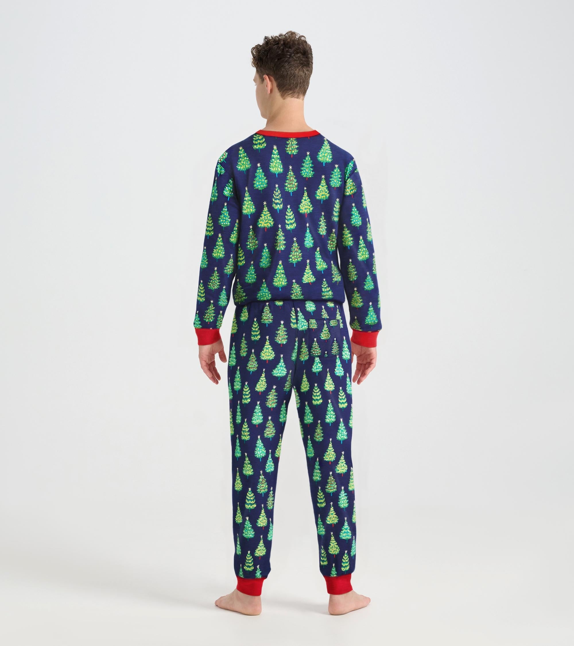 Men's Bottle Brush Trees Glow in the Dark Cotton Pajama Set | Hatley Sale Women