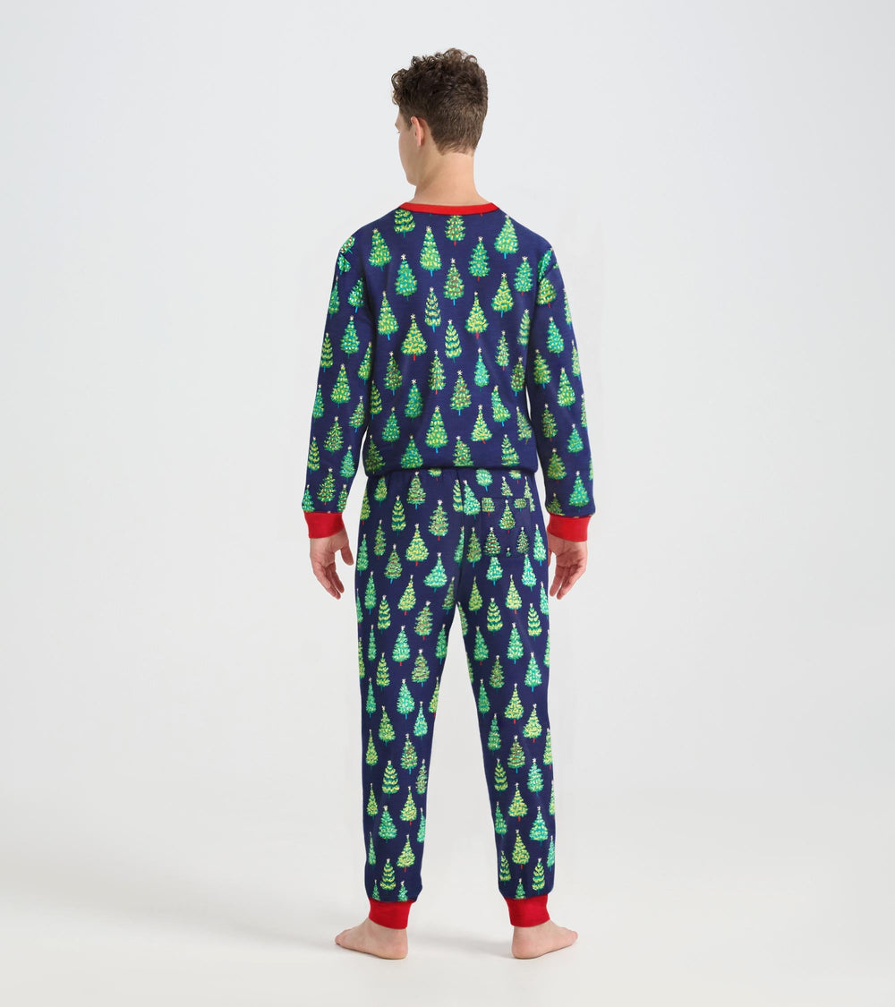 Men's Bottle Brush Trees Glow in the Dark Cotton Pajama Set | Hatley Sale Women