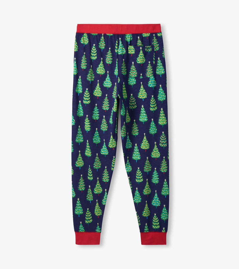 Men's Bottle Brush Trees Glow in the Dark Cotton Pajama Set | Hatley Sale Women