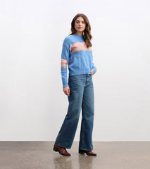 Pointelle Wave Sweater - Sky Blue Ripple | Hatley Women