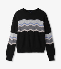 Pointelle Wave Sweater - Black | Hatley Women