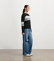 Pointelle Wave Sweater - Black | Hatley Women