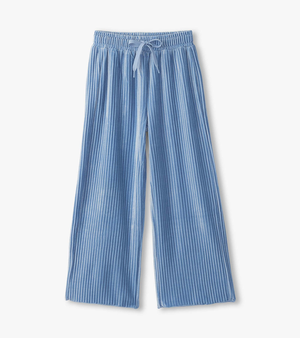 Girls Cornflower Blue Pleated Velour Relaxed Pants | Hatley Outlet Girls