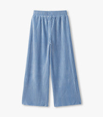 Girls Cornflower Blue Pleated Velour Relaxed Pants | Hatley Outlet Girls