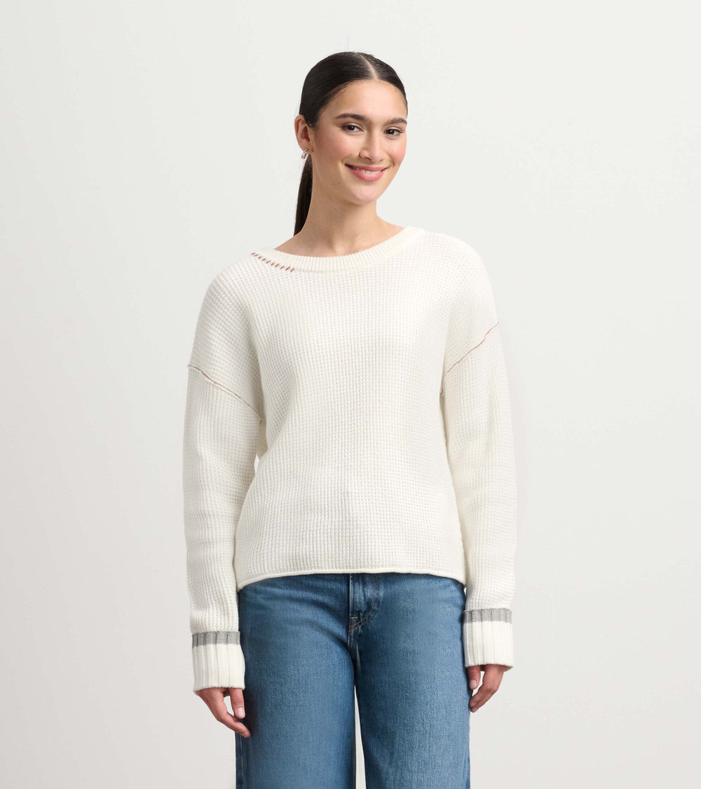 Waffle Knit Sweater - Cream | Hatley Sale Women