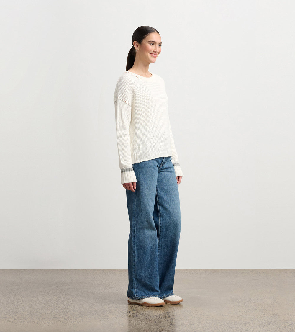 Waffle Knit Sweater - Cream | Hatley Sale Women