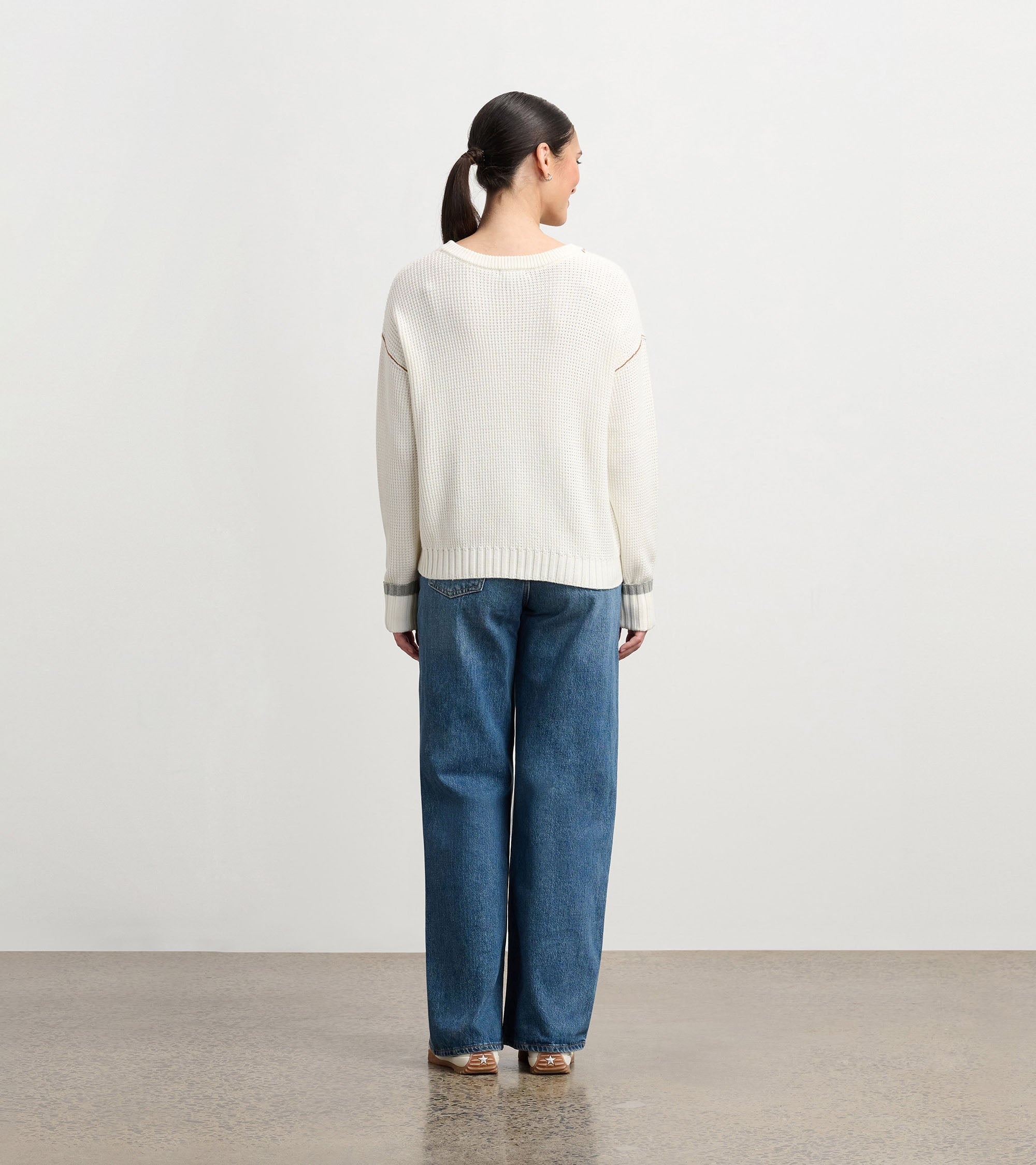 Waffle Knit Sweater - Cream | Hatley Sale Women