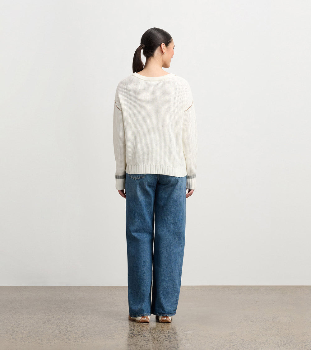 Waffle Knit Sweater - Cream | Hatley Sale Women