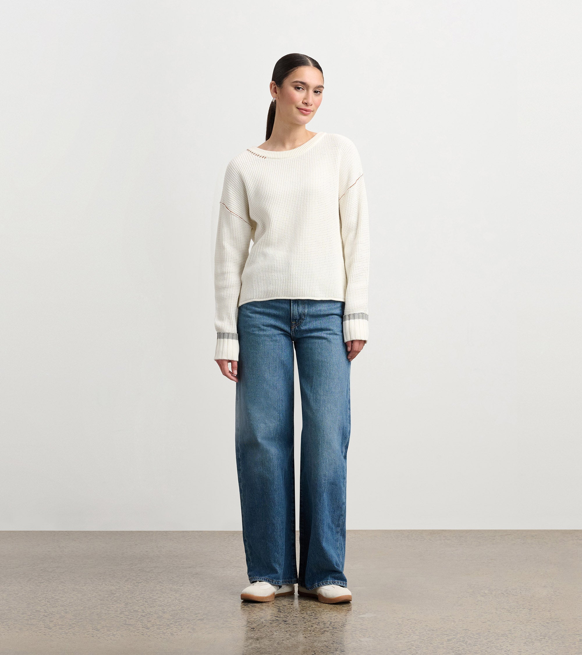 Waffle Knit Sweater - Cream | Hatley Sale Women