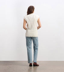 Cable Sweater Vest - Cream | Hatley Women