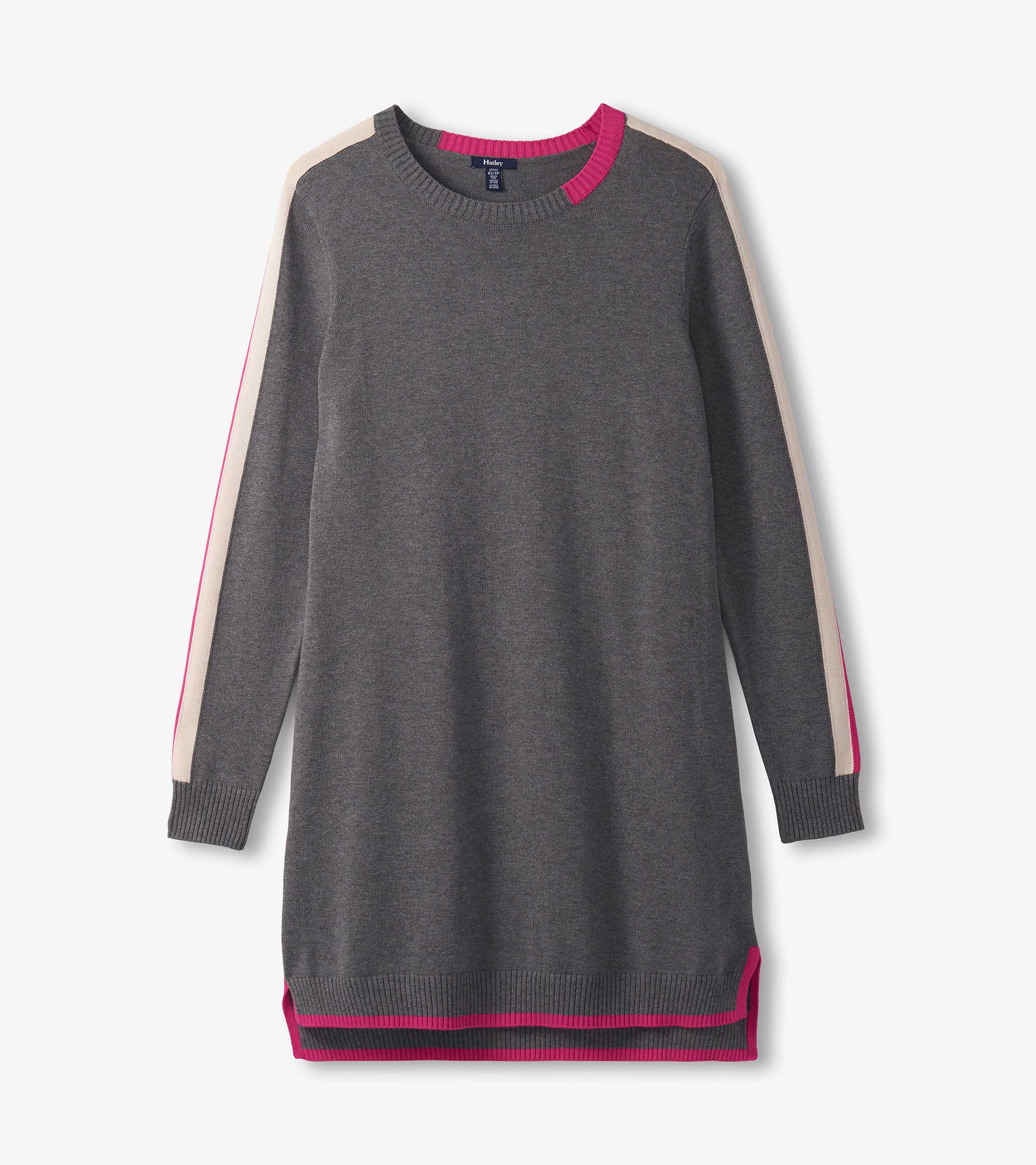Contrast Trim Sweater Dress - Charcoal | Hatley Women