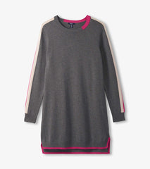 Contrast Trim Sweater Dress - Charcoal | Hatley Women