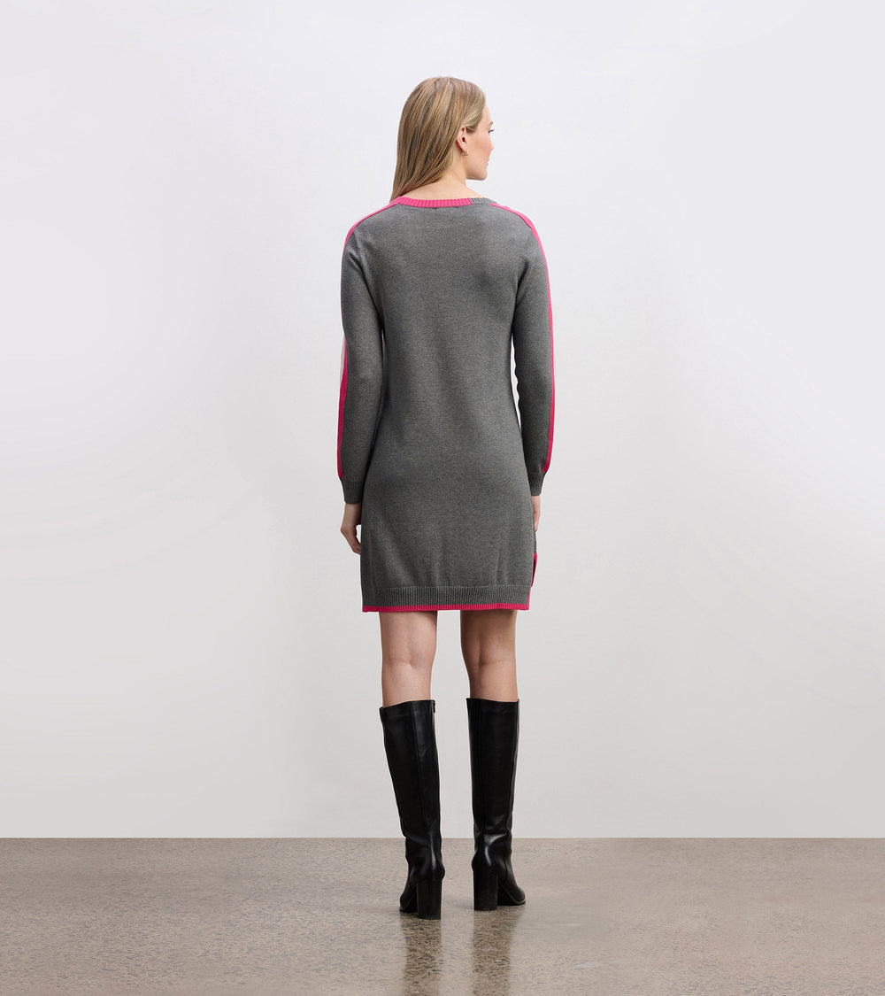 Contrast Trim Sweater Dress - Charcoal | Hatley Women