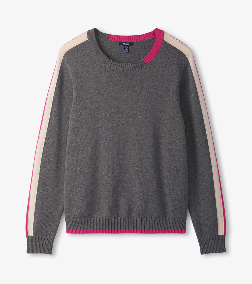 Contrast Trim Sweater - Charcoal | Hatley Discount Women