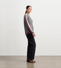 Contrast Trim Sweater - Charcoal | Hatley Discount Women