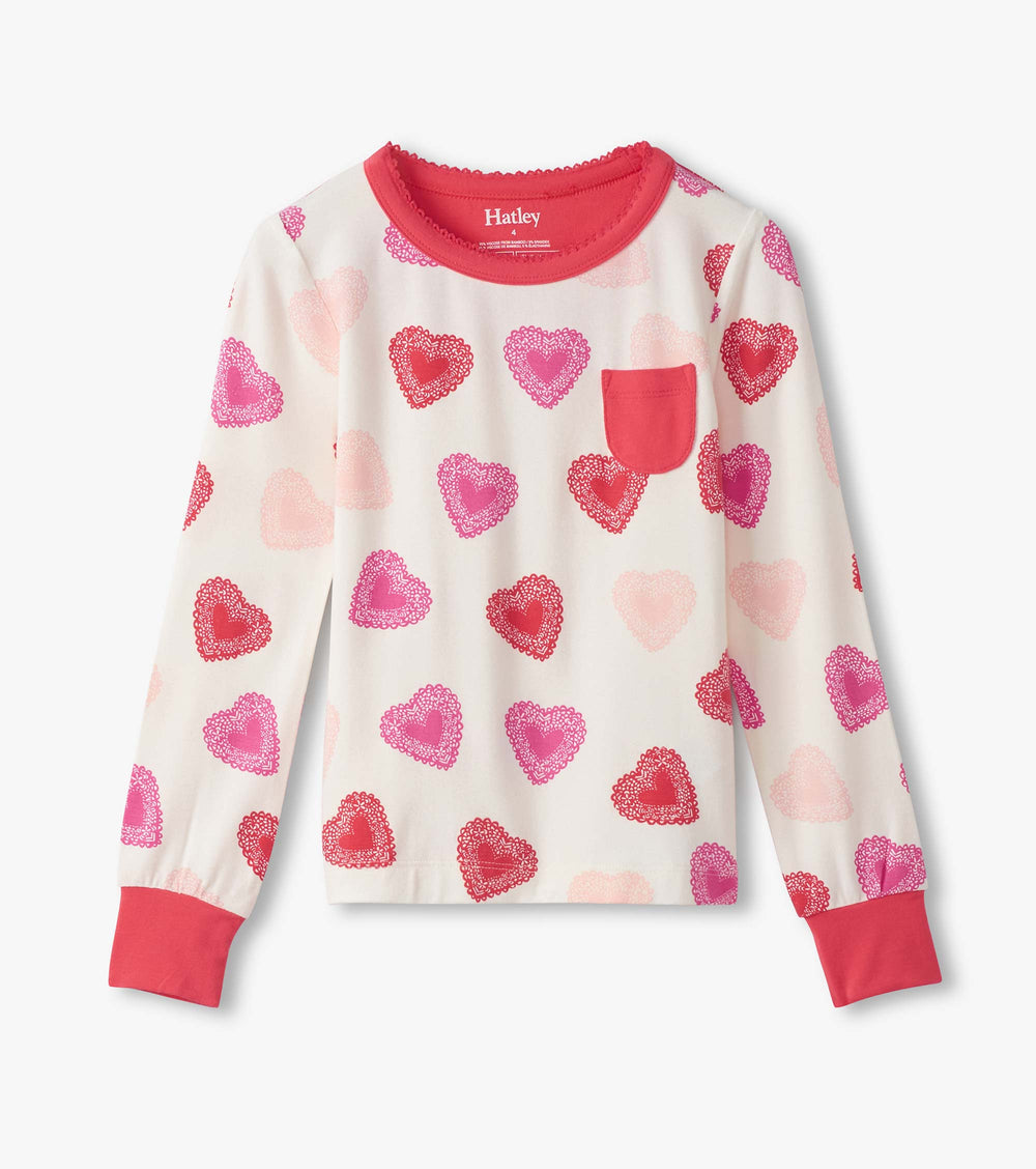Girls Cut Out Hearts Pajama Set | Hatley Discount Girls