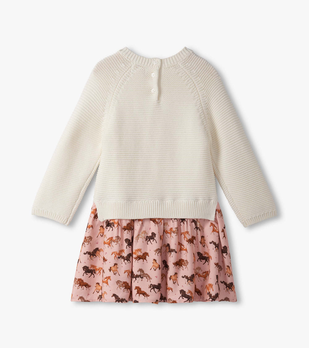 Baby & Toddler Girls Tinsel Horses Mixed Media Sweater Dress | Hatley Baby & Toddler