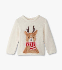 Baby & Toddler Girls Reindeer Furry Sweater | Hatley Discount Baby & Toddler