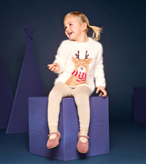 Baby & Toddler Girls Reindeer Furry Sweater | Hatley Discount Baby & Toddler