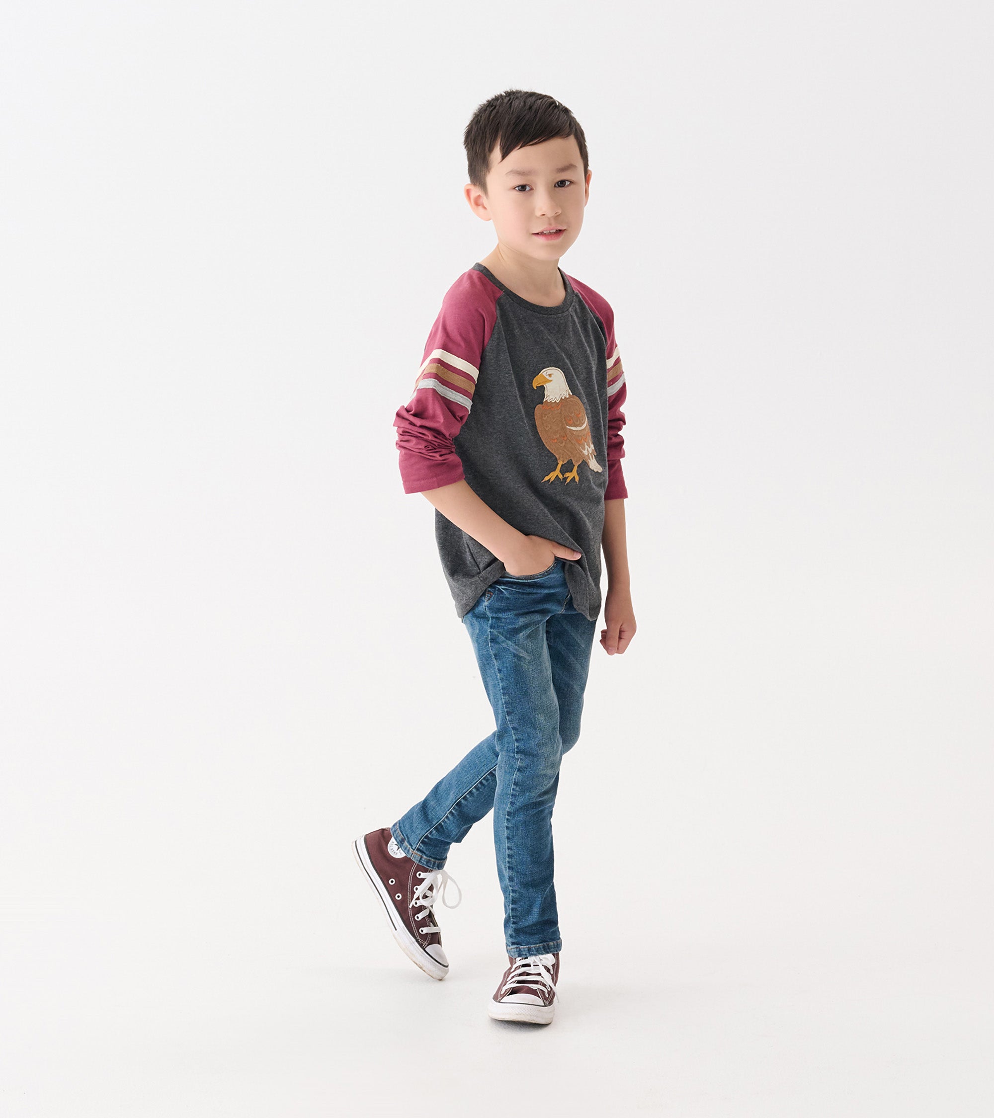 Boys Eagle Long Sleeve Raglan T-Shirt | Hatley Boys
