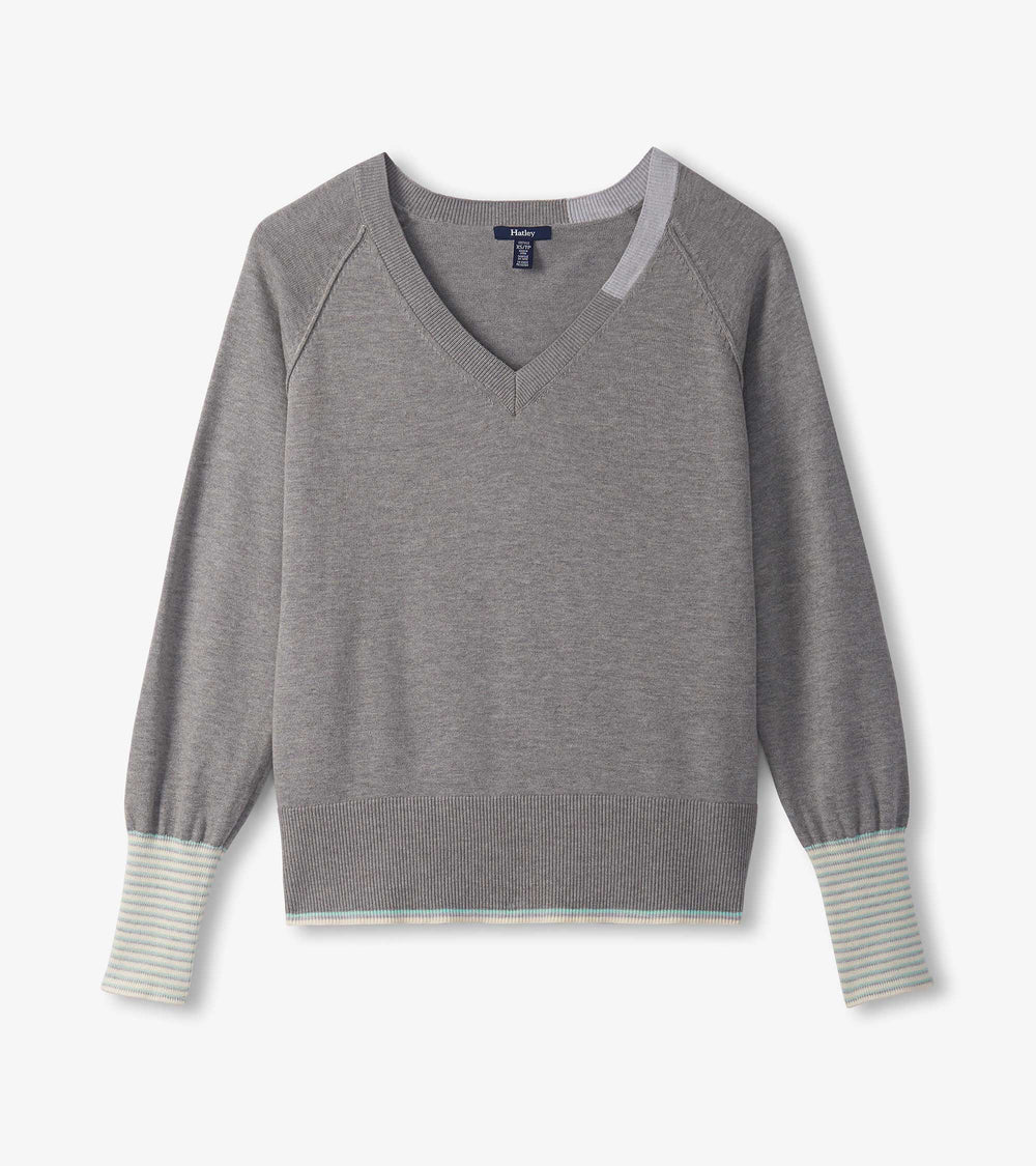 Cary V-Neck Sweater - Charcoal Melange | Hatley Onsale Women