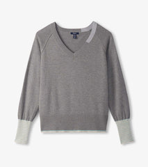 Cary V-Neck Sweater - Charcoal Melange | Hatley Onsale Women