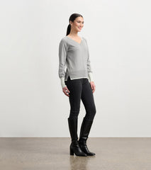 Cary V-Neck Sweater - Charcoal Melange | Hatley Onsale Women