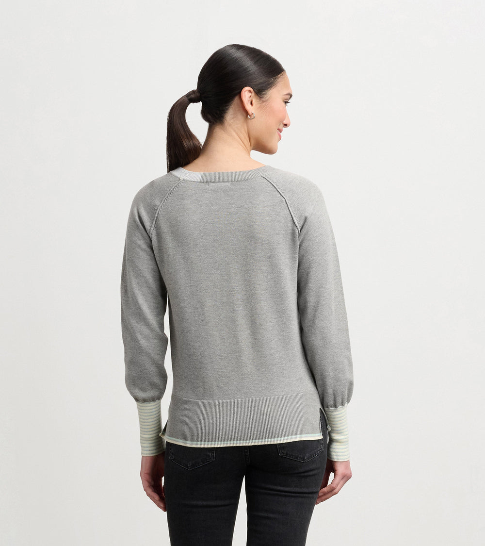 Cary V-Neck Sweater - Charcoal Melange | Hatley Onsale Women