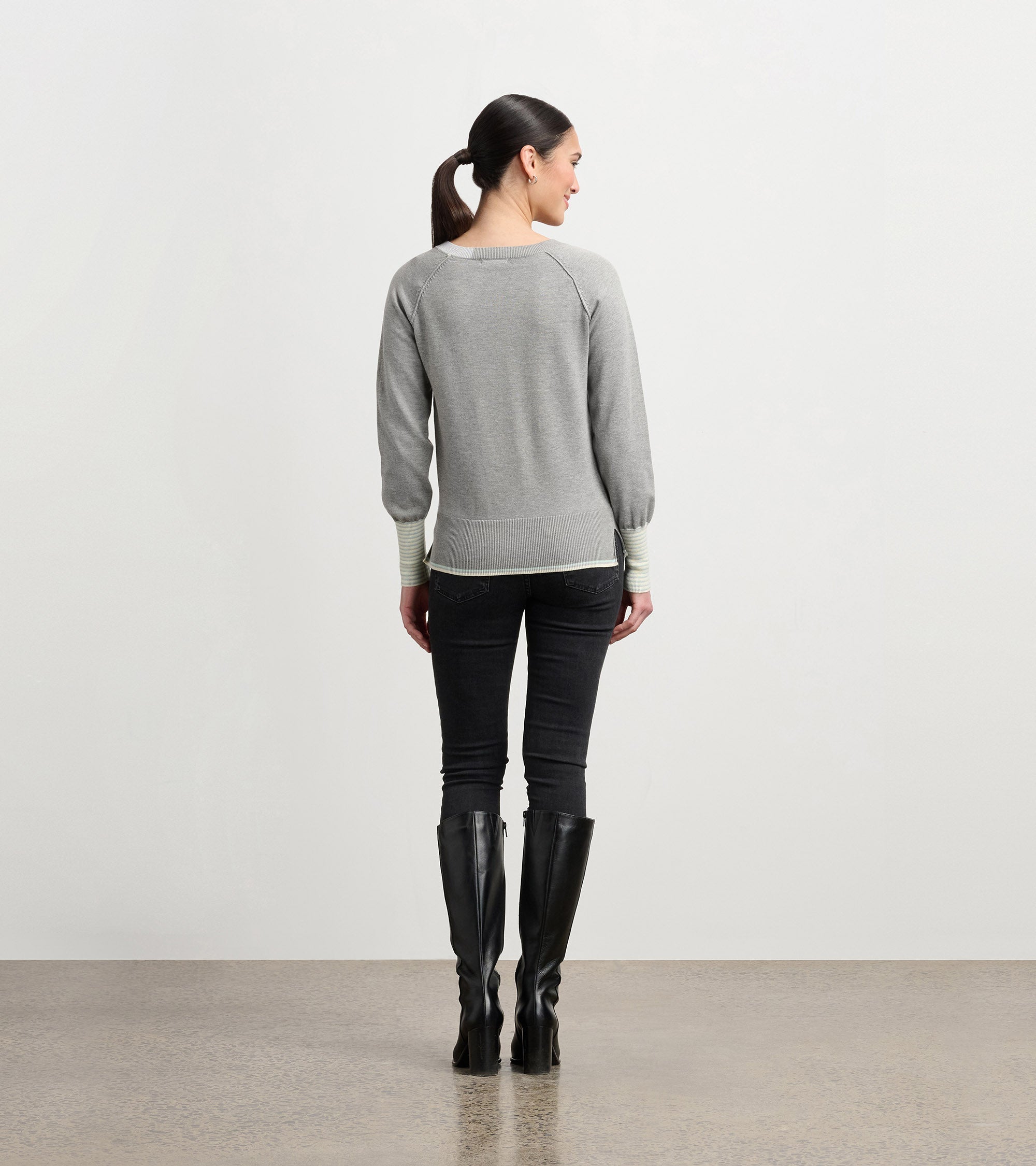 Cary V-Neck Sweater - Charcoal Melange | Hatley Onsale Women