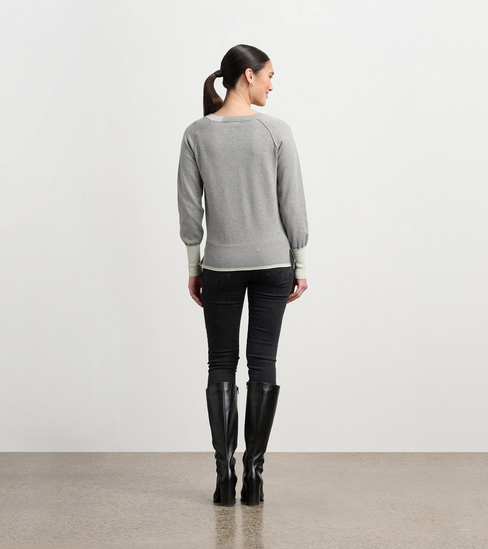 Cary V-Neck Sweater - Charcoal Melange | Hatley Onsale Women