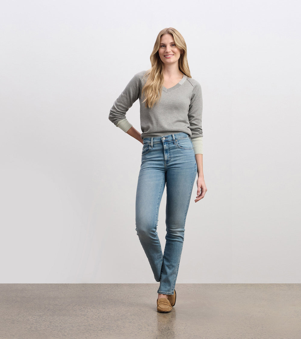 Cary V-Neck Sweater - Charcoal Melange | Hatley Onsale Women