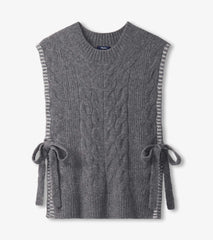 Side-Tie Sweater Vest - Charcoal Melange | Hatley Discount Women