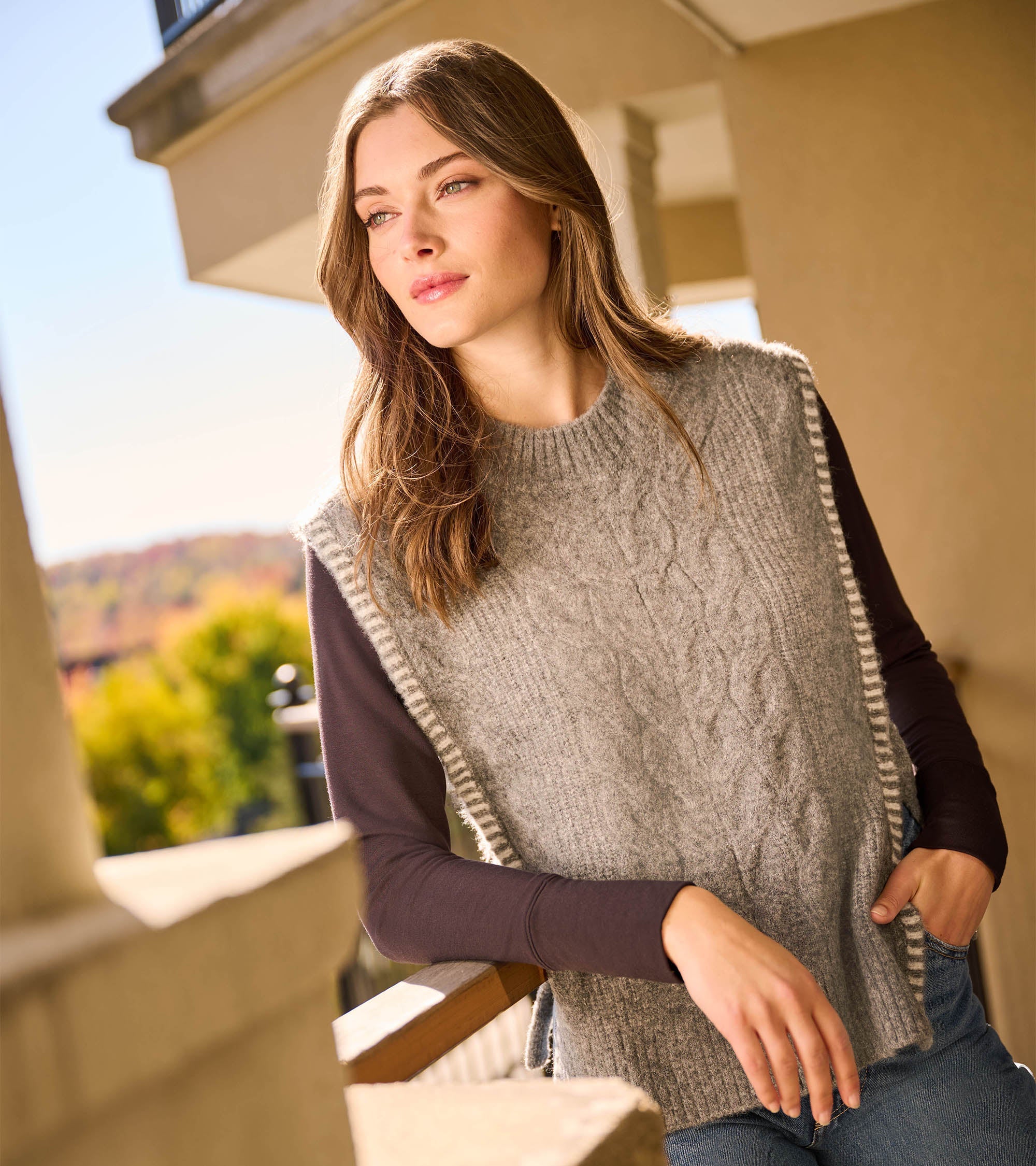 Side-Tie Sweater Vest - Charcoal Melange | Hatley Discount Women