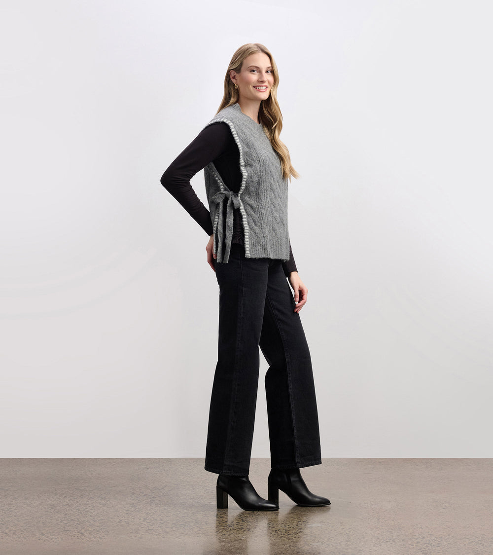 Side-Tie Sweater Vest - Charcoal Melange | Hatley Discount Women